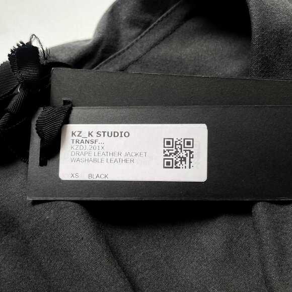 KZ_K Studio Drape Leather Jacket Black Size XS NEW NWT - Picture 10 of 13